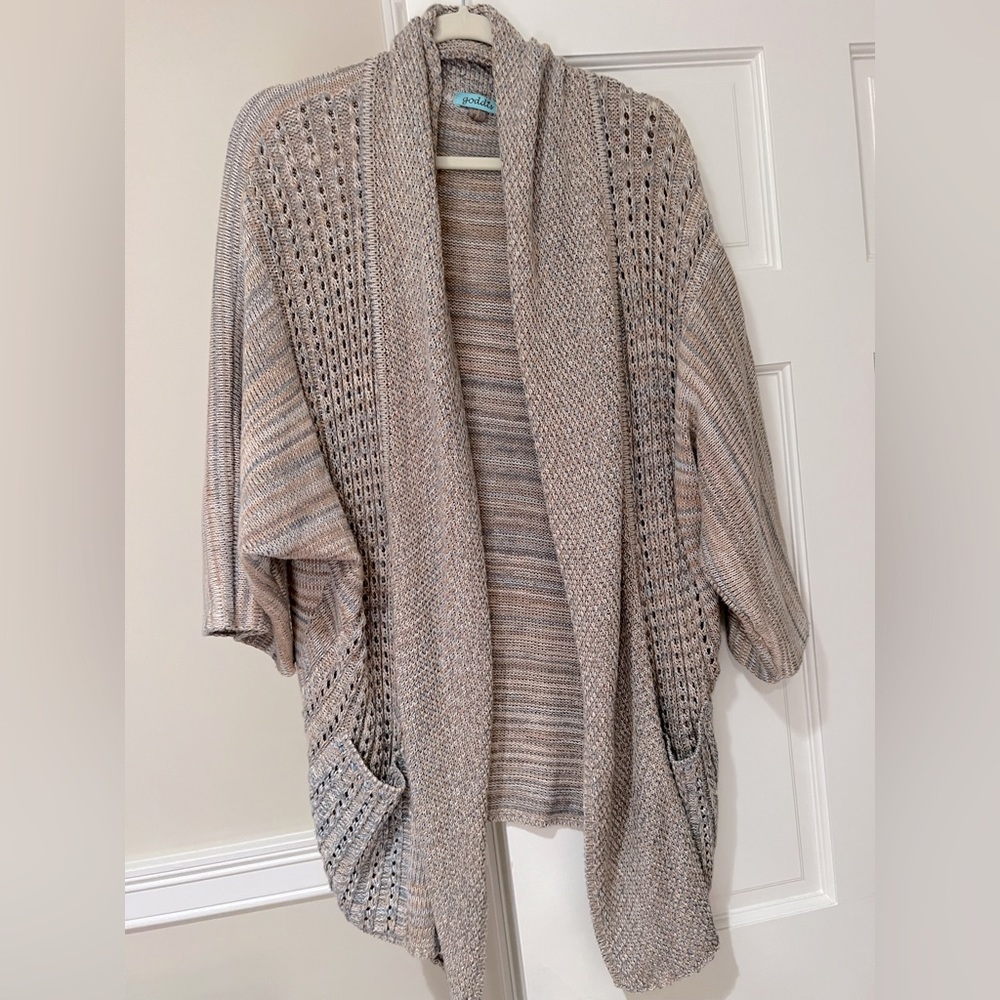 Goddis melange cardigan, oversized, size medium/large